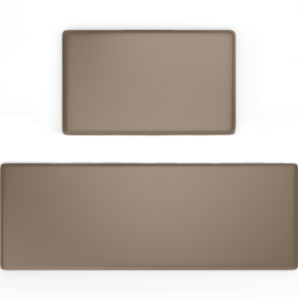 Set of 2 Anti Fatigue Mats Gorilla Grip Beige 17" x 29" + 17" x 59" x 1/2"