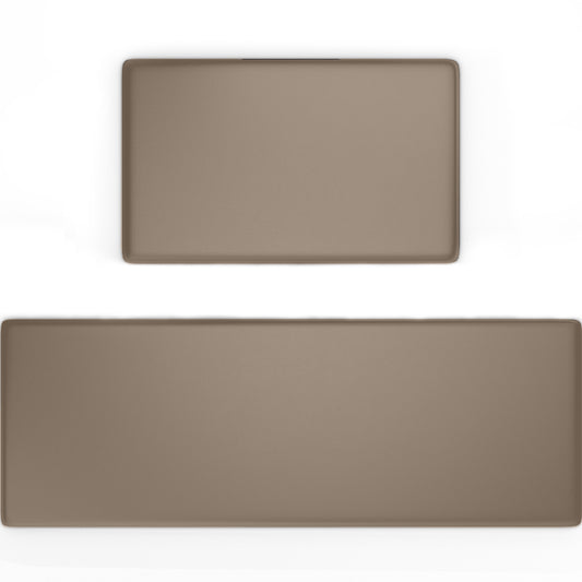 Set of 2 Anti Fatigue Mats Gorilla Grip Beige 17" x 29" + 17" x 59" x 1/2"