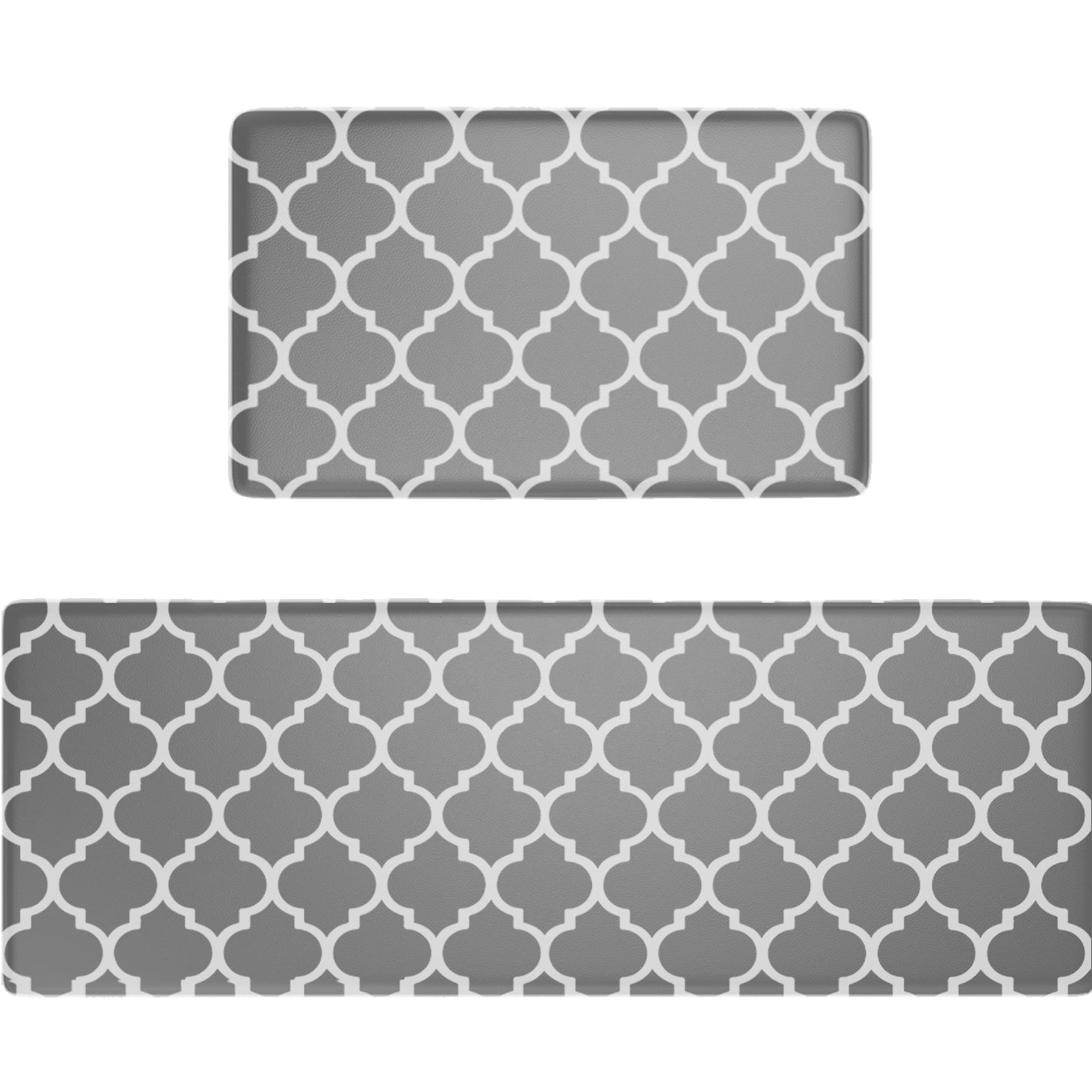 Set of 2 Anti Fatigue Mats Gorilla Grip Grey/White 17" x 29" + 17" x 59" x 1/2"