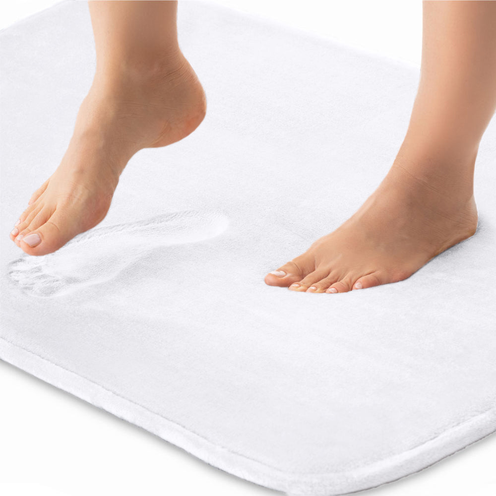 Memory Foam Bath Mat Gorilla Grip Bright White 24" x 17"