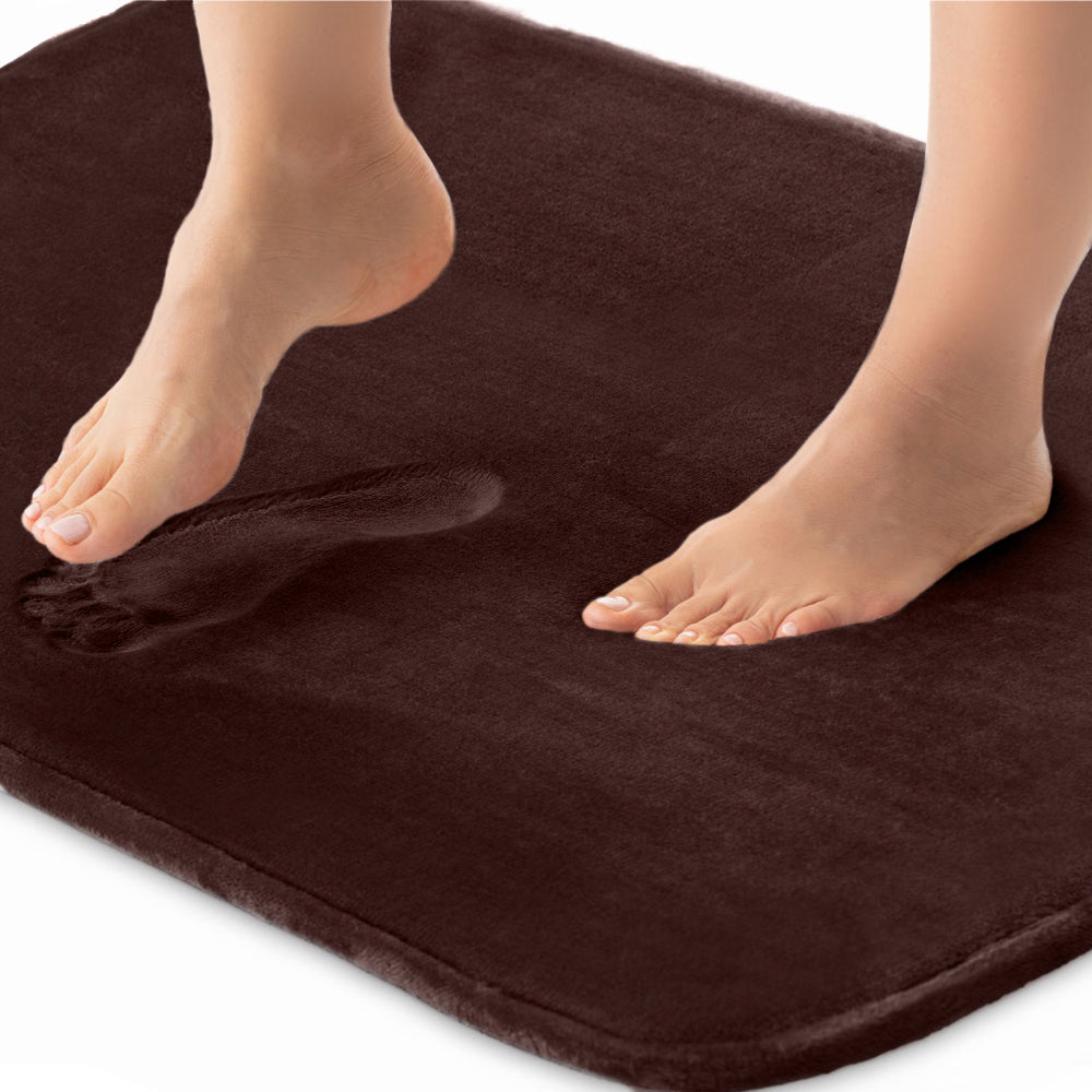 Memory Foam Bath Mat Gorilla Grip Brown 24" x 17"