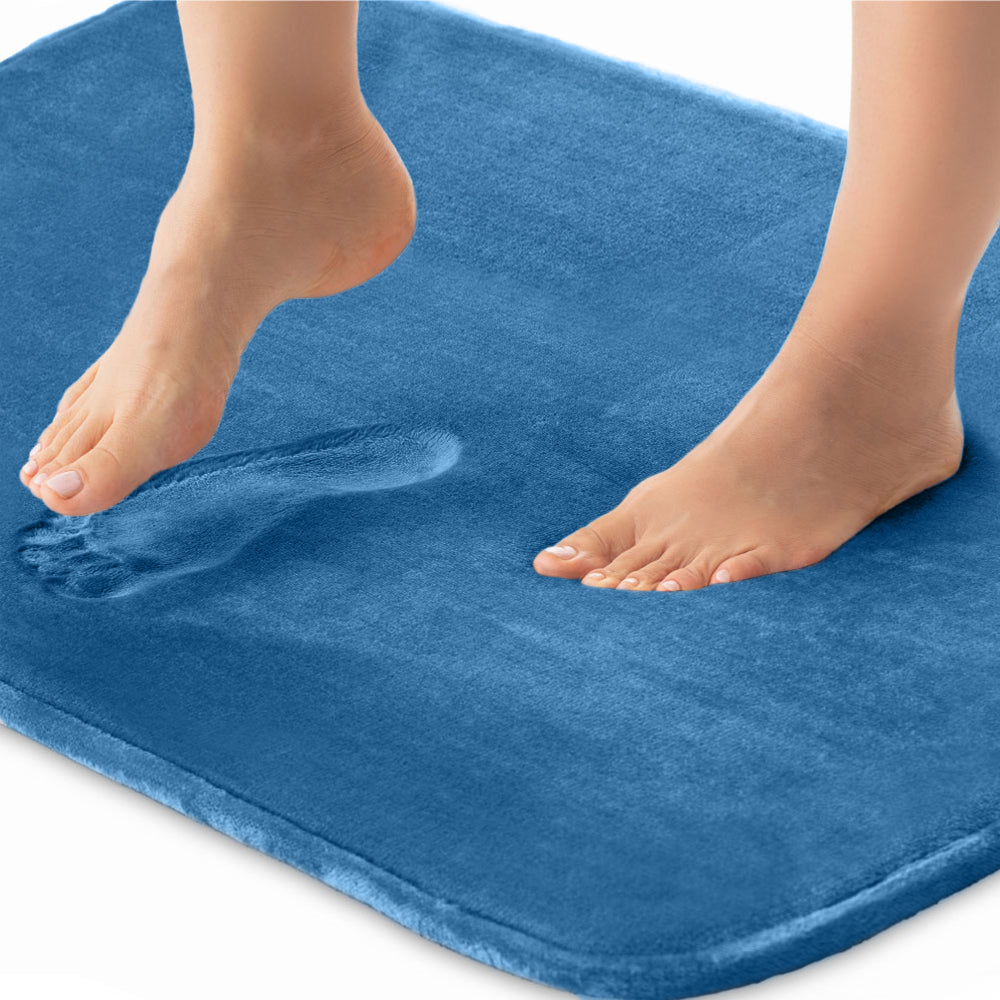 Memory Foam Bath Mat Gorilla Grip Caribbean Blue 24" x 17"