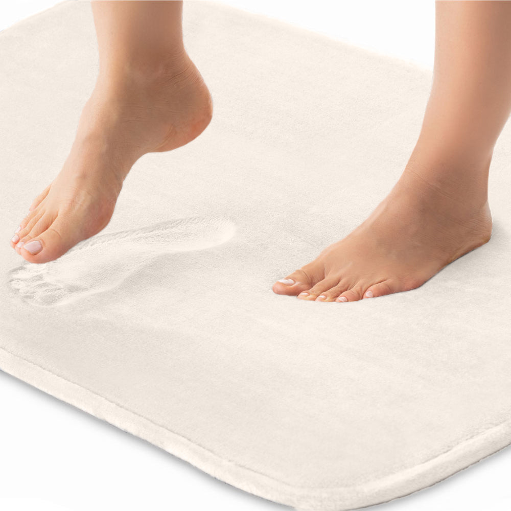 Memory Foam Bath Mat Gorilla Grip Cream 24" x 17"