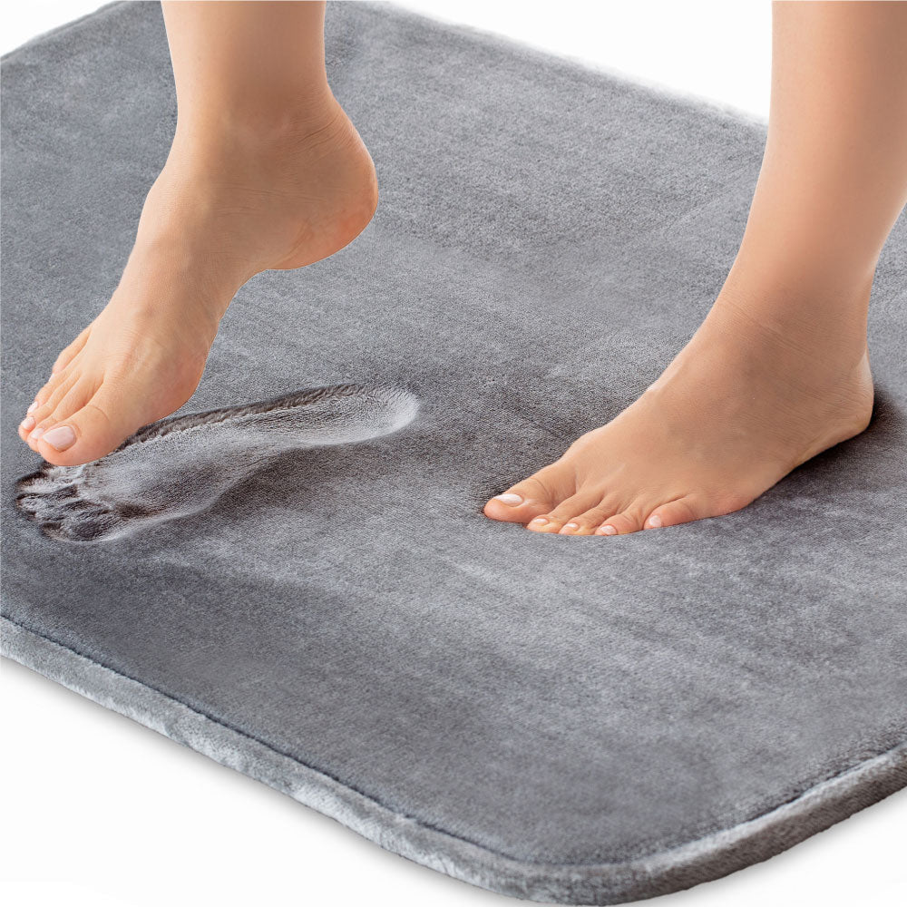 Memory Foam Bath Mat Gorilla Grip Graphite 24" x 17"