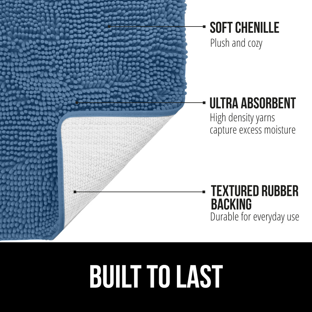 Chenille Bath Rug Gorilla Grip