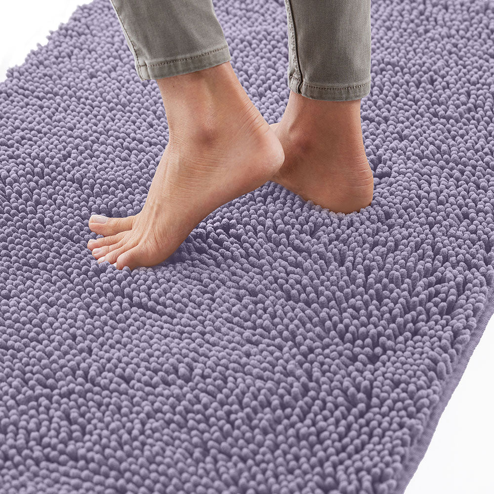 Chenille Bath Rug Gorilla Grip Light Purple 24" x 17"