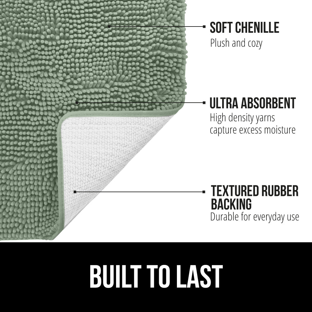 Chenille Bath Rug Gorilla Grip