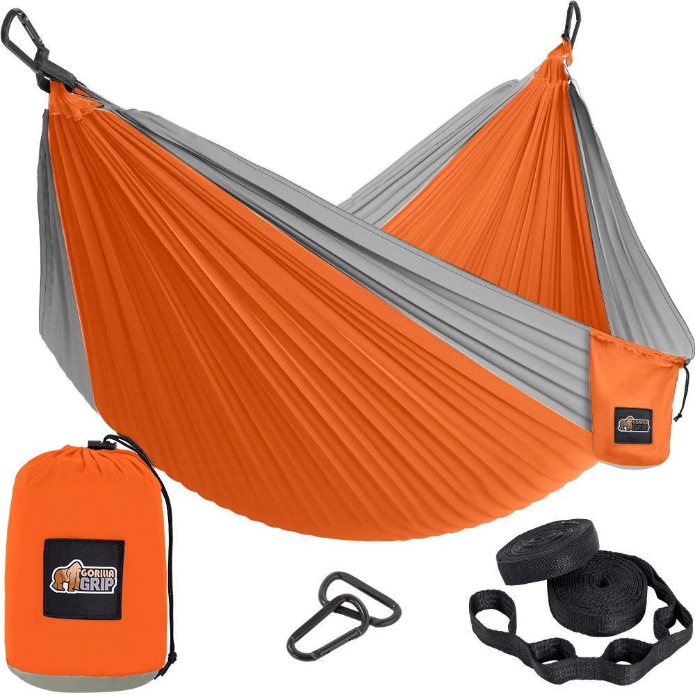 Camping Hammock Gorilla Grip Orange/Grey Single (9' x 4.5')