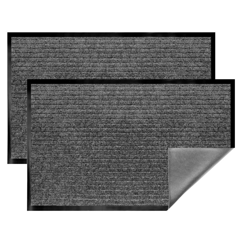 Traffic Guard Doormat Gorilla Grip Gray 29" x 17" 2 Pack