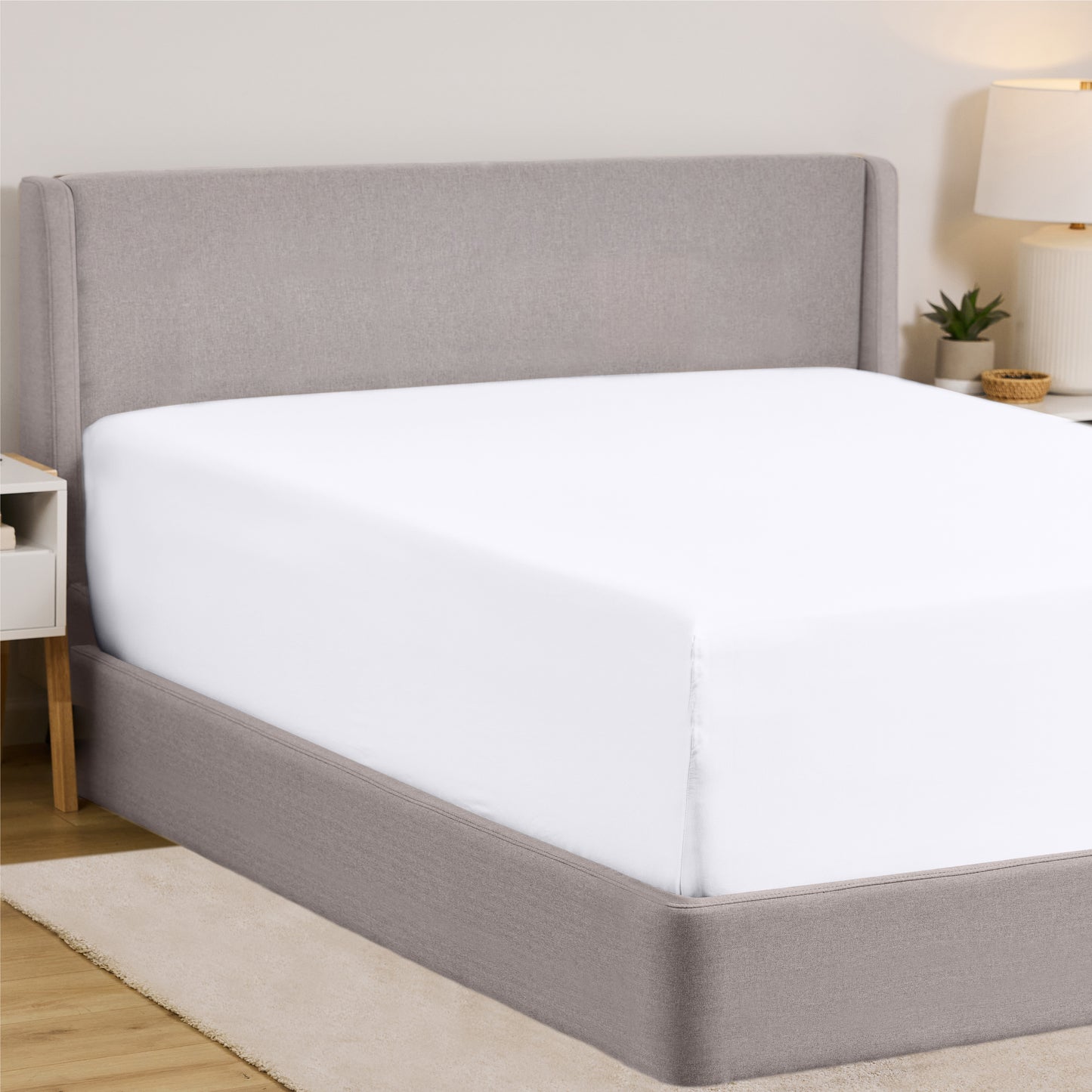Fitted Sheet Gorilla Grip Bright White Twin