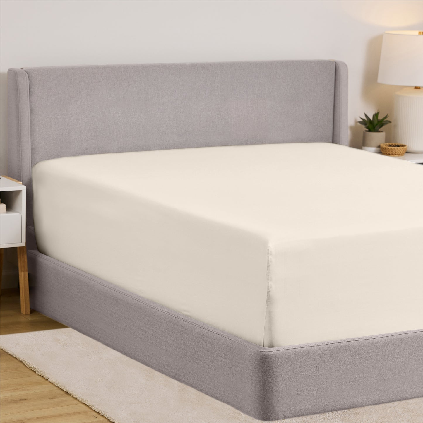 Fitted Sheet Gorilla Grip Cream Twin