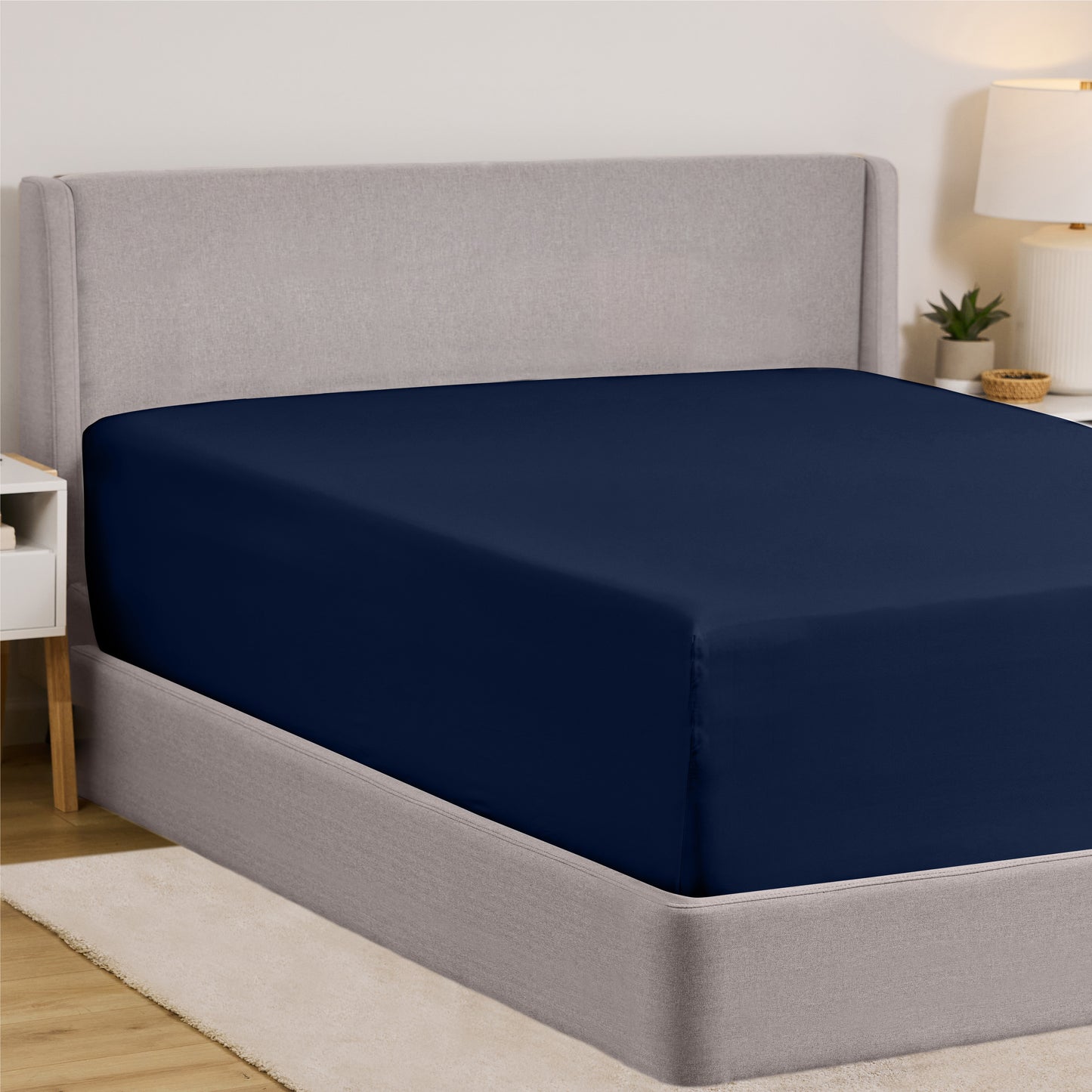 Fitted Sheet Gorilla Grip Navy Twin