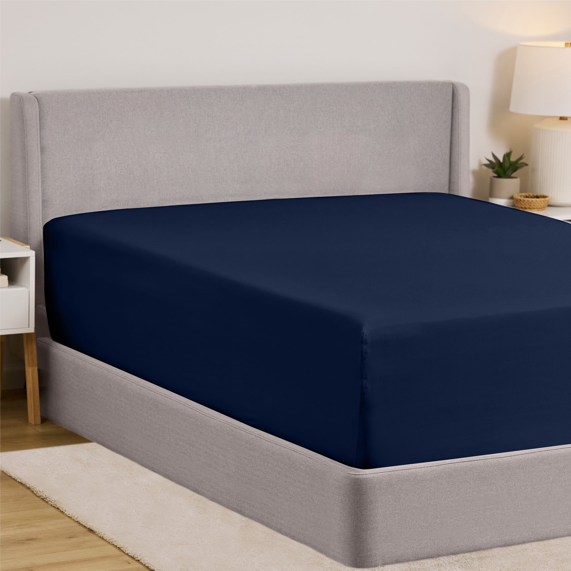 Fitted Sheet  Gorilla Grip Navy Twin