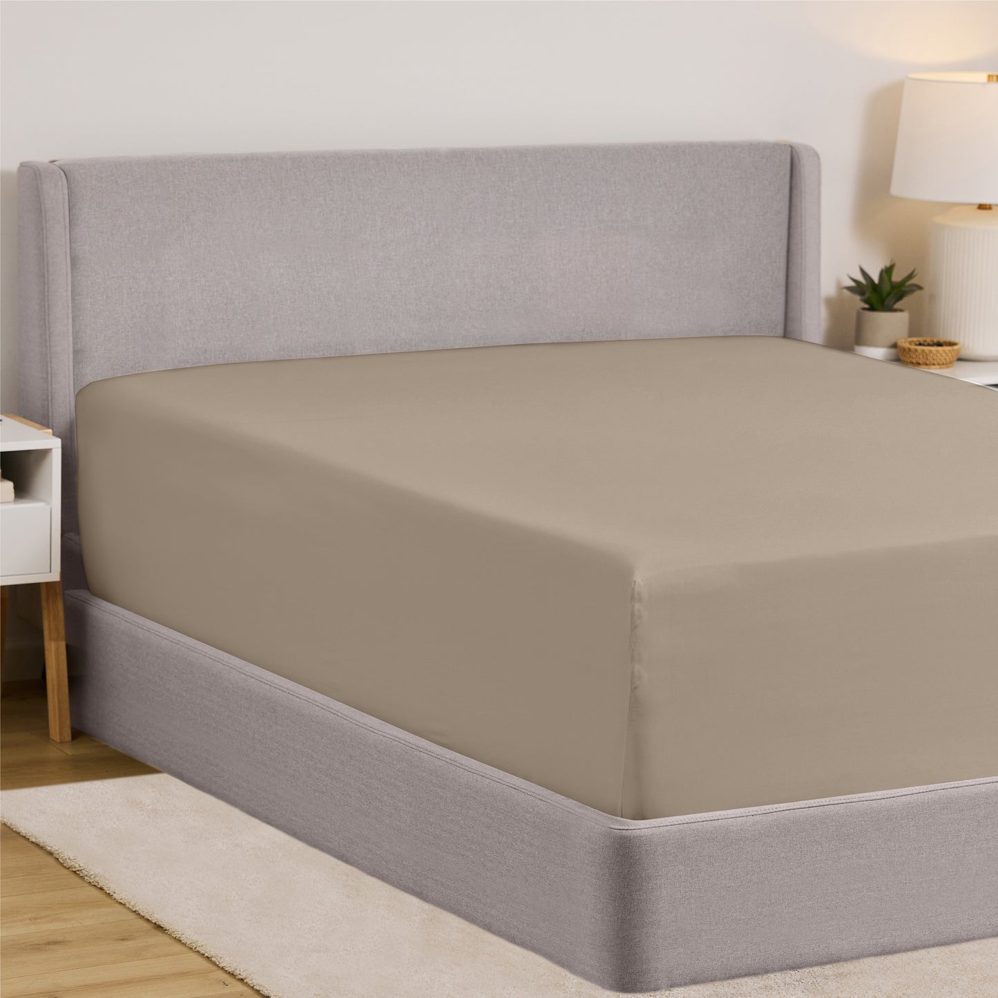 Fitted Sheet Gorilla Grip Taupe Twin