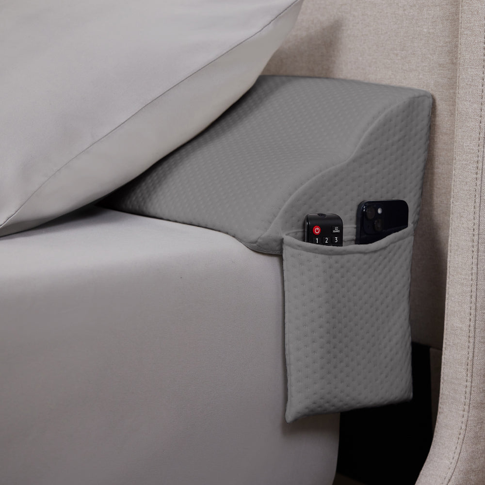 Headboard Gap Pillow  Gorilla Grip Soft Gray Twin/Twin XL