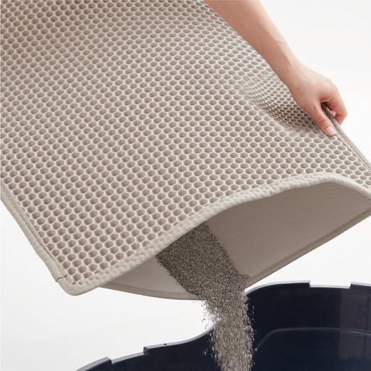 Honeycomb Cat Litter Mat  Gorilla Grip Beige 24" x 15"