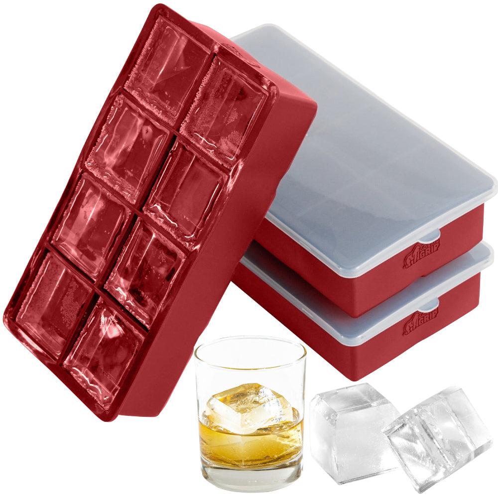 Large Ice Cube Mold Gorilla Grip Red 1 Pack