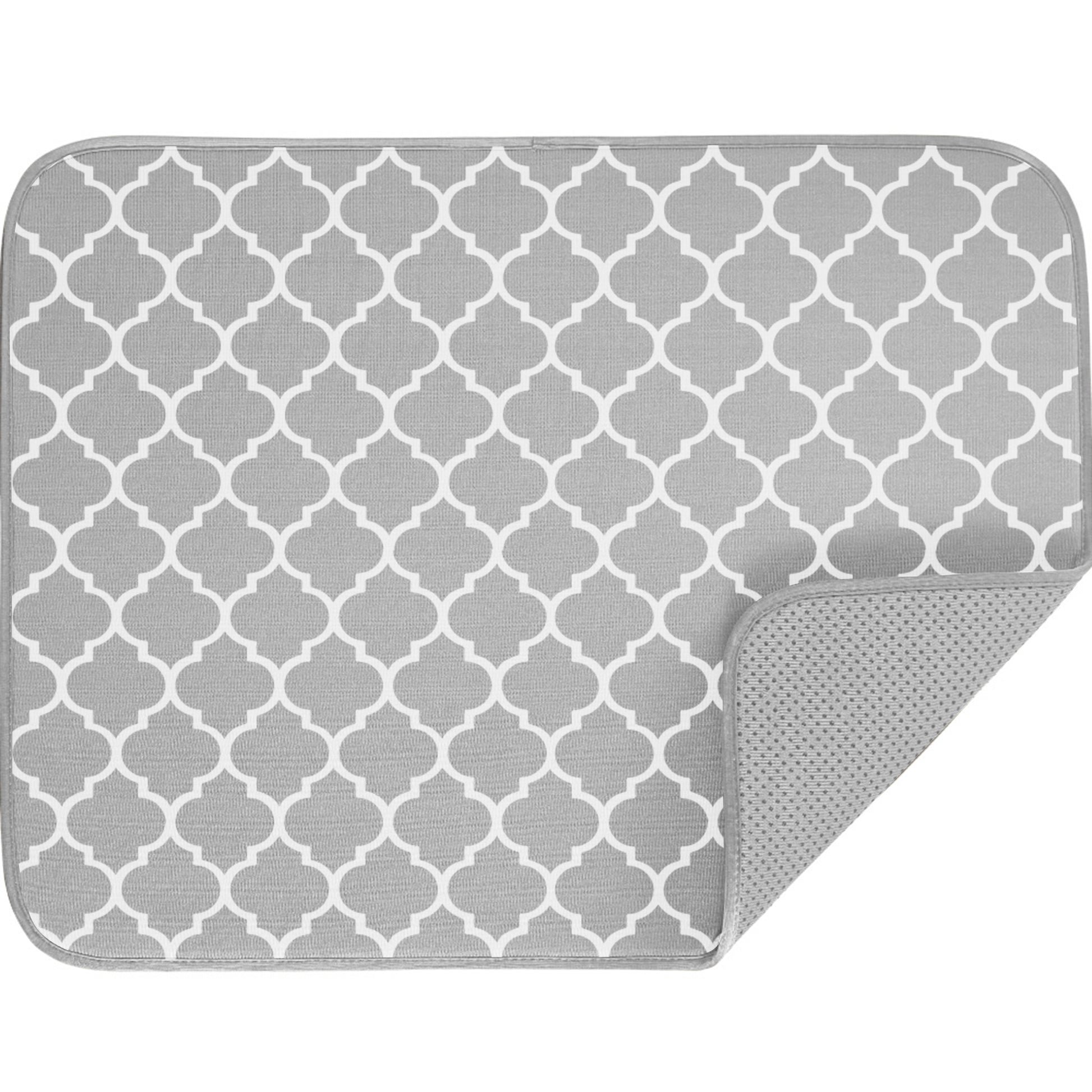 Microfiber Dish Drying Mat  Gorilla Grip Quatrefoil 16 x 18