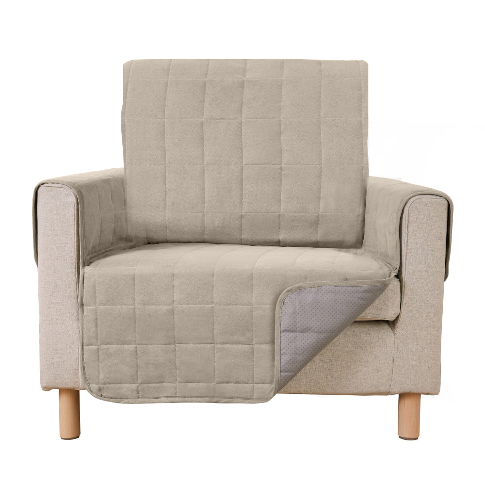 Waterproof Couch Cover Gorilla Grip Taupe Chair