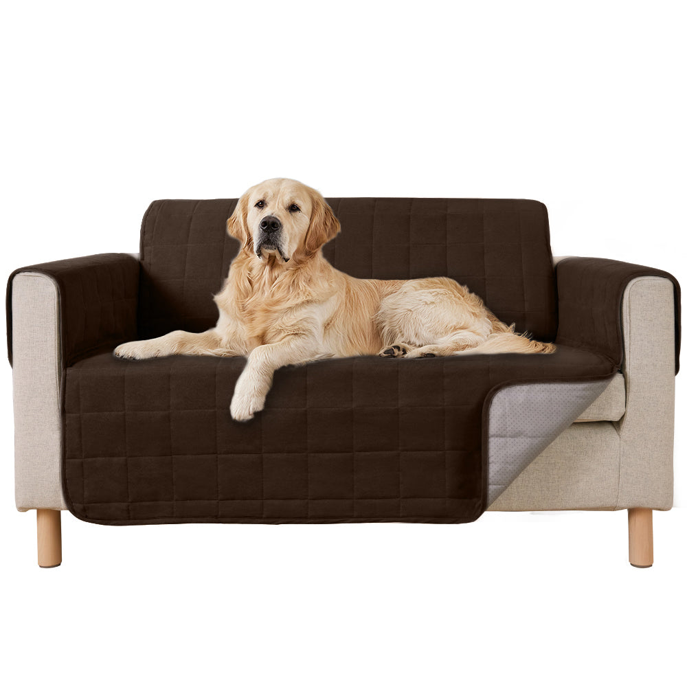 Waterproof Couch Cover Gorilla Grip Brown Loveseat