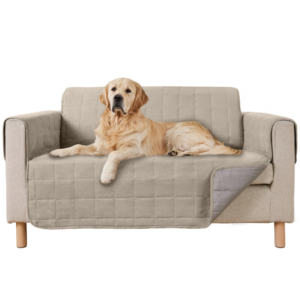 Waterproof Couch Cover Gorilla Grip Taupe Loveseat