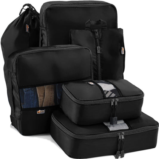 Packing Cubes  Gorilla Grip Black 6 Pack