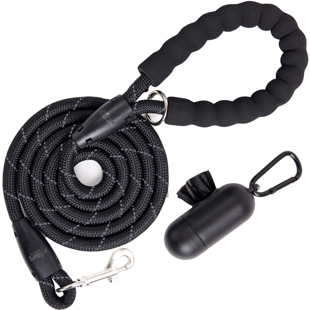 Gorilla Grip Rope Dog Leash, Comfortable Handle, 5 Feet, 1/3 Inch, Up to 33 lbs, Durable Reflective Leashes for Puppy, Small Dog