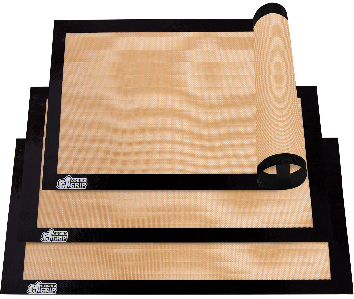 Silicone Baking Mat  Gorilla Grip Black 2/3 Sheet + Half Sheet + Quarter Sheet