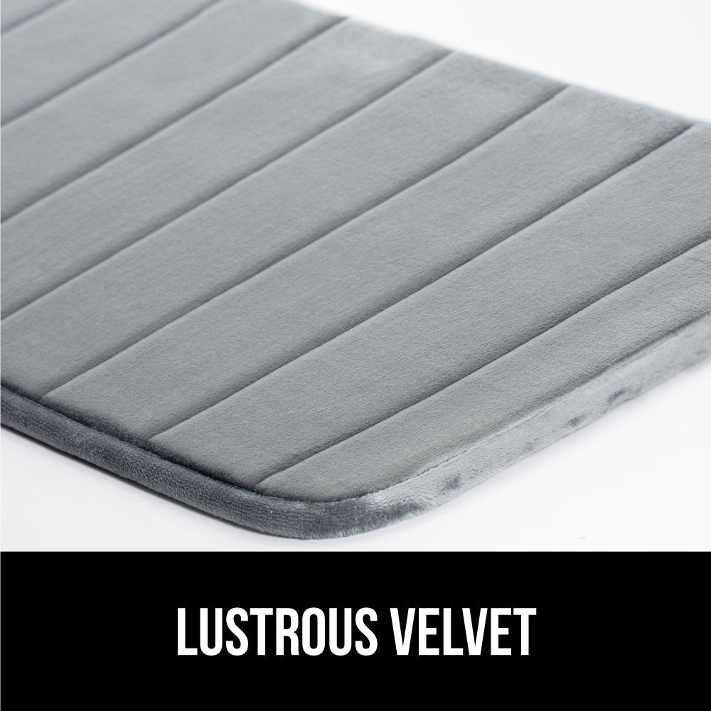 Striped Bath Rug Memory Gorilla Grip