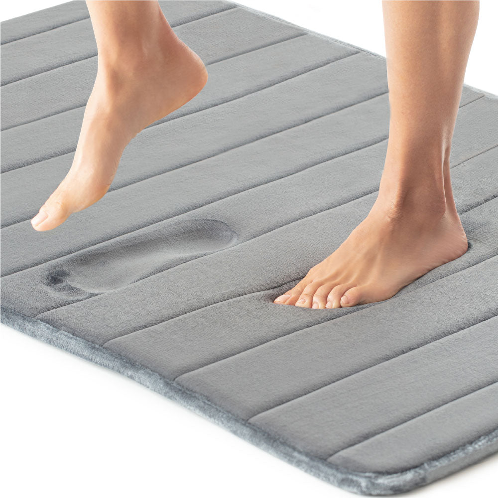 Striped Bath Rug Memory Gorilla Grip