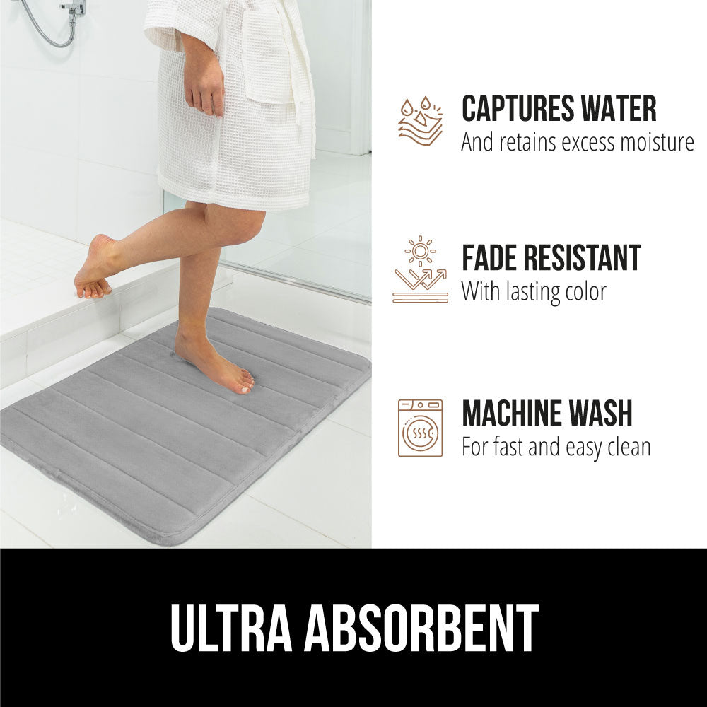 Striped Bath Rug Memory Gorilla Grip