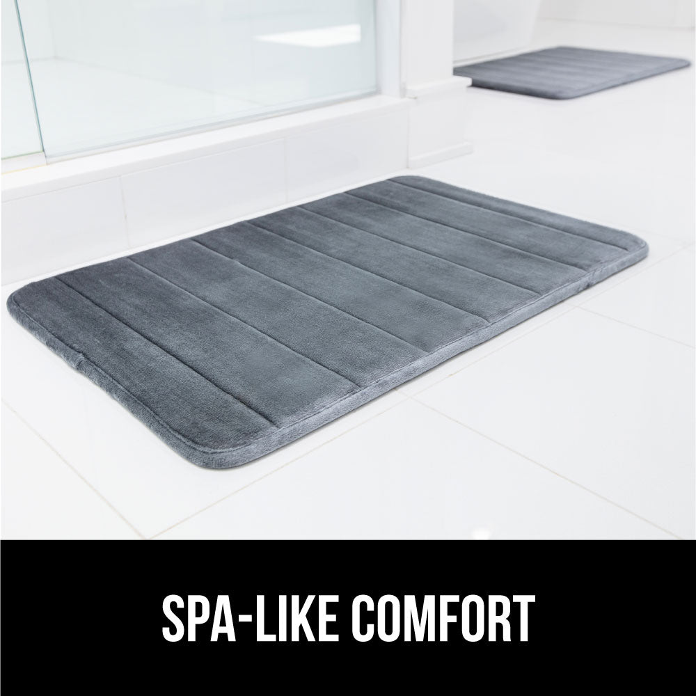 Striped Bath Rug Memory Gorilla Grip