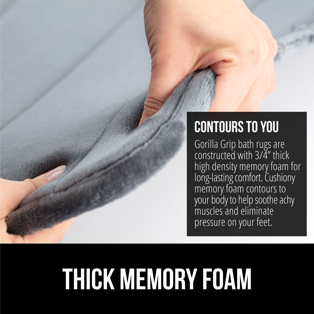 Striped Bath Rug Memory Gorilla Grip