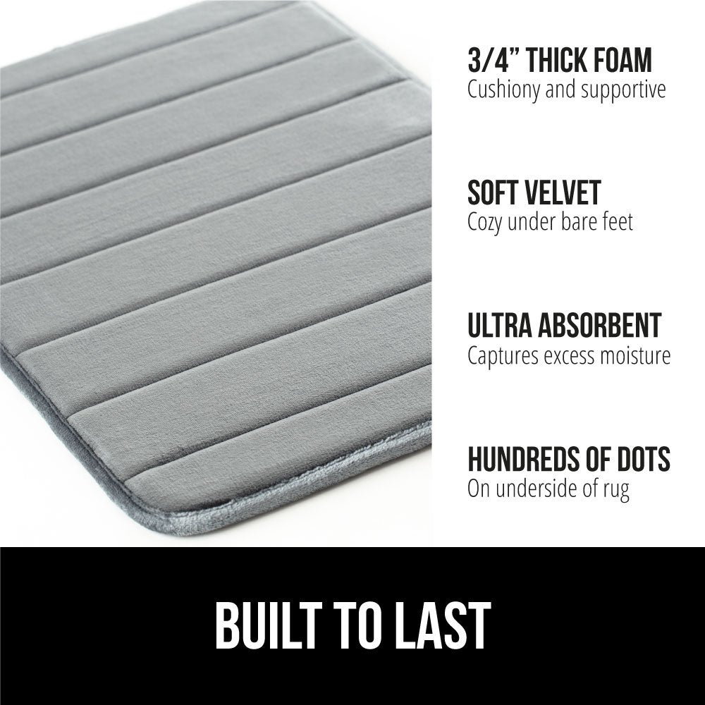 Striped Bath Rug Memory Gorilla Grip