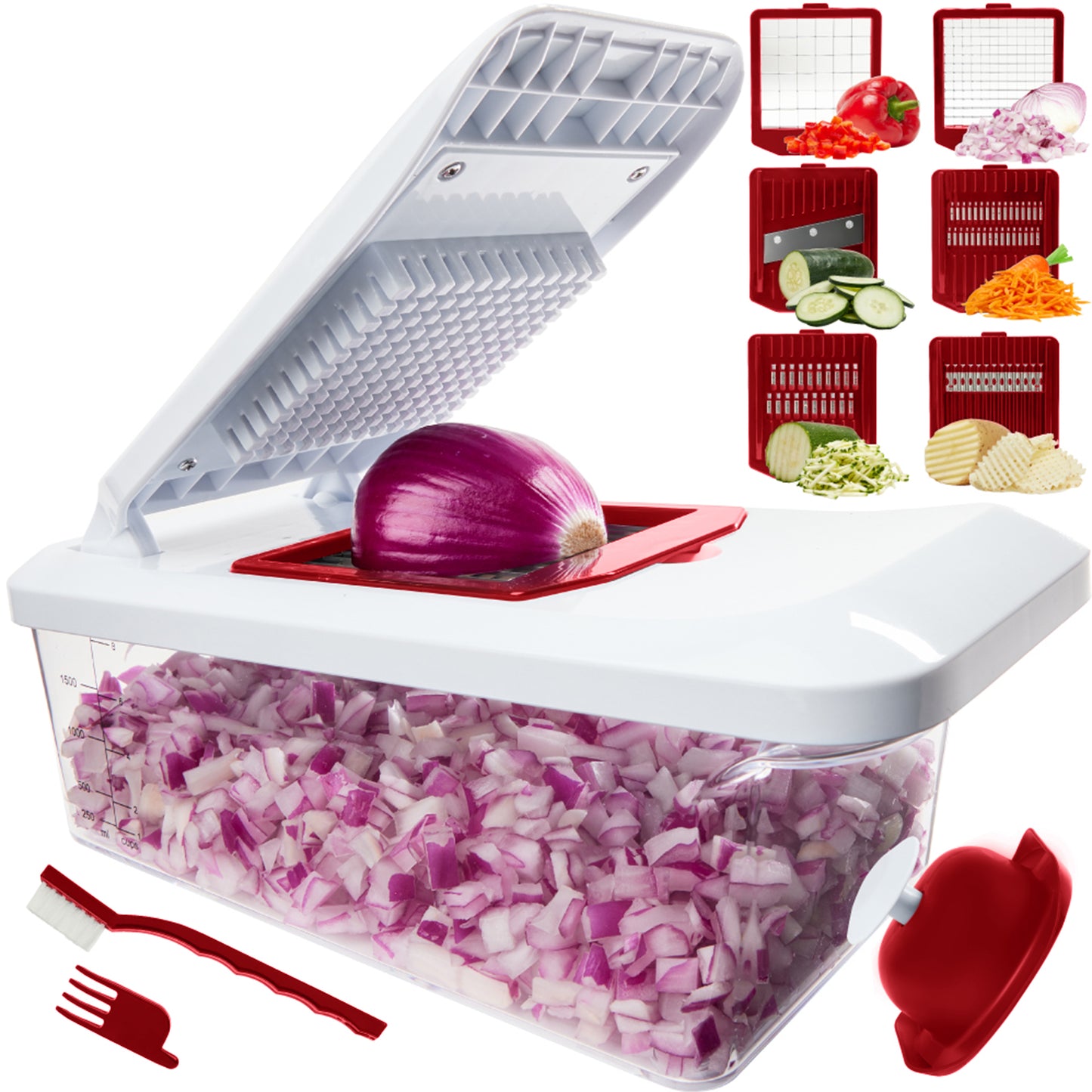 Vegetable Food Chopper Gorilla Grip Red