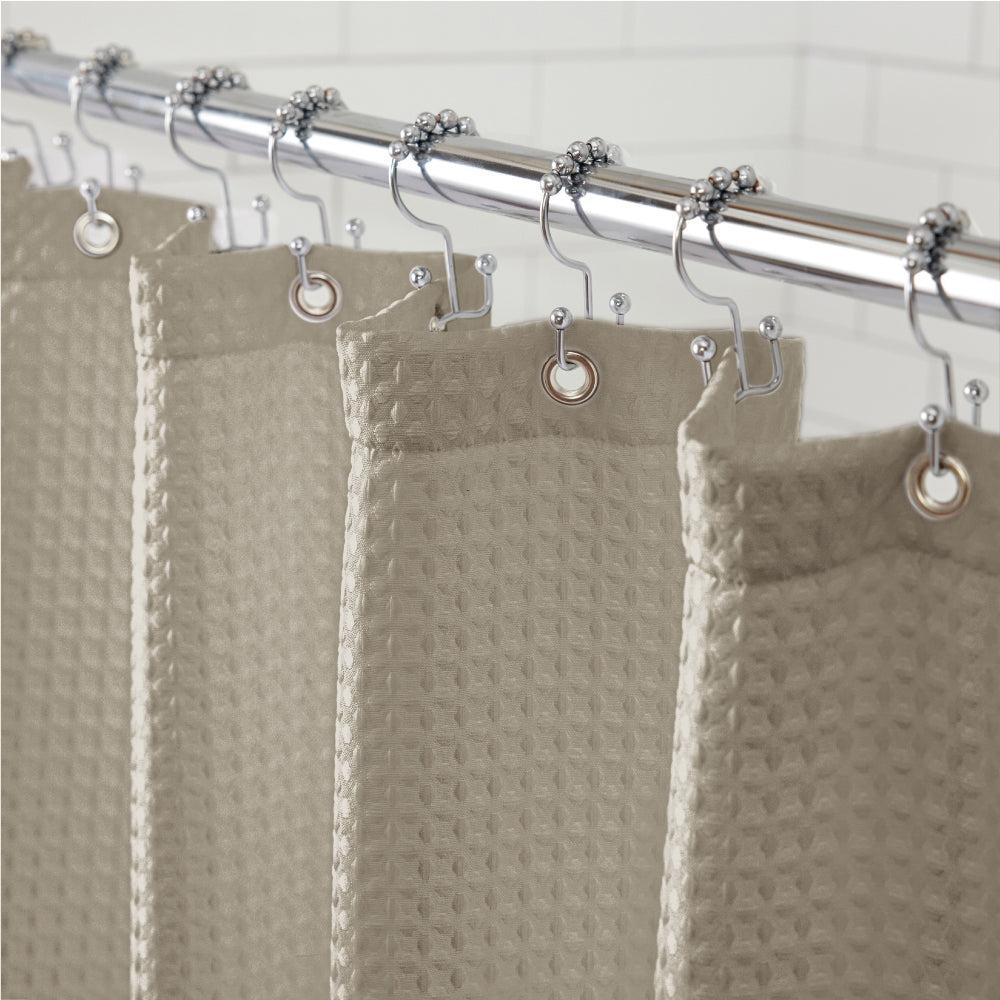 Waffle Shower Curtain Gorilla Grip Beige 72"W x 72"L