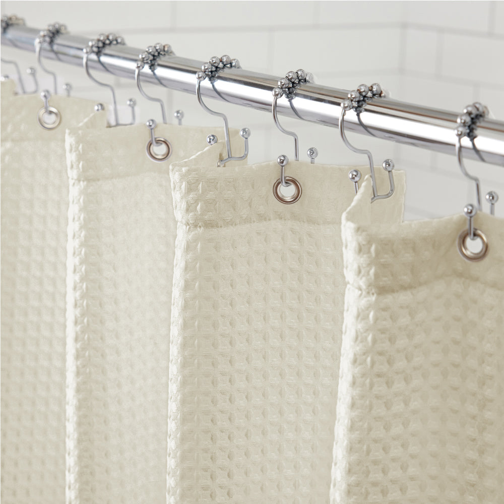 Waffle Shower Curtain Gorilla Grip Ivory 72"W x 72"L