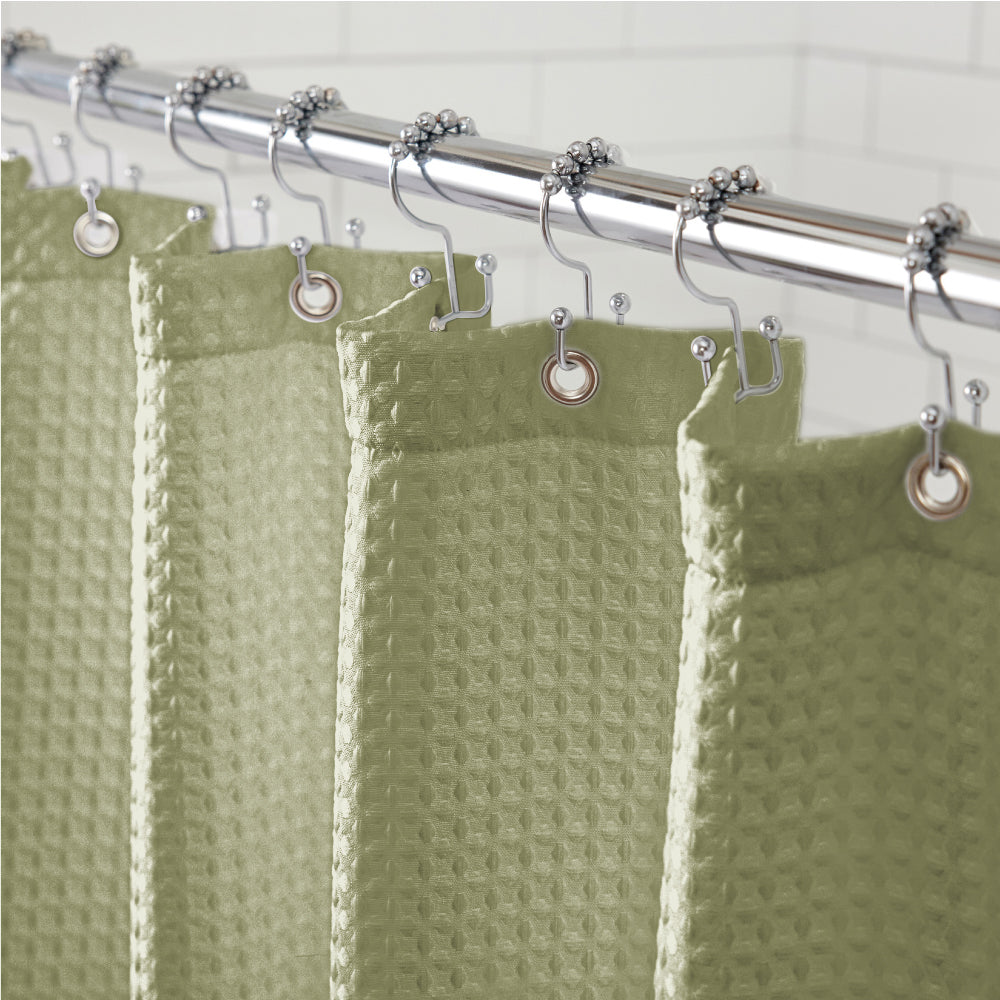 Waffle Shower Curtain Gorilla Grip Sage 72"W x 72"L