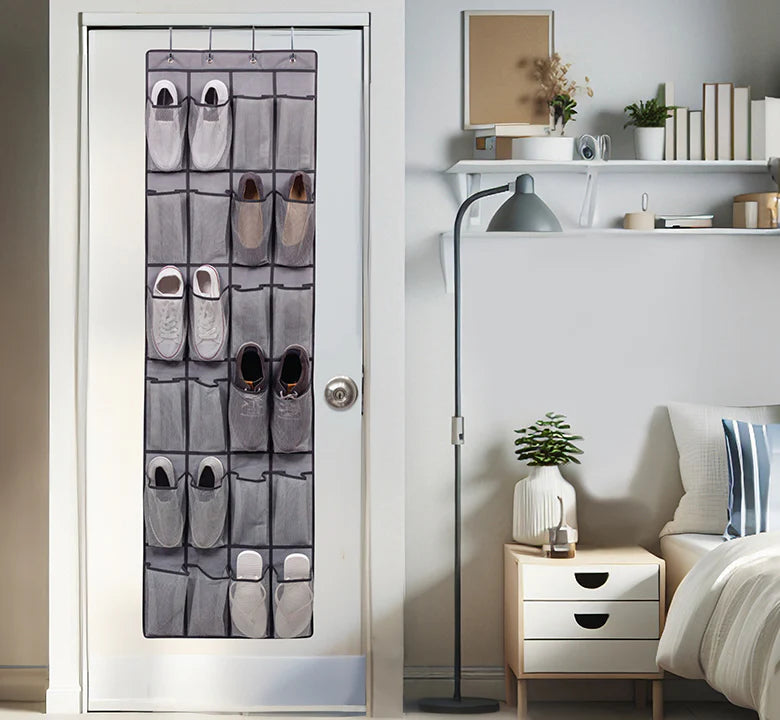 Over Door Organizer in a bedroom