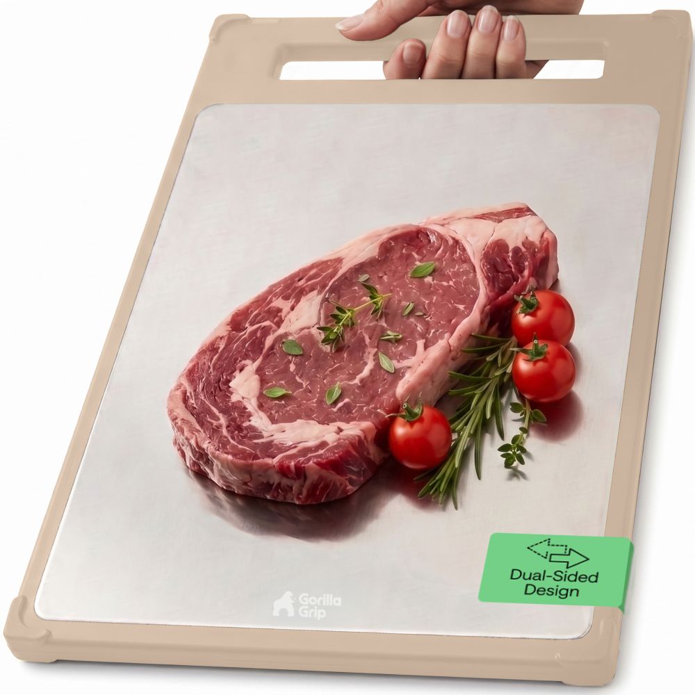 Stainless Steel Cutting Board Gorilla Grip Beige 16x11