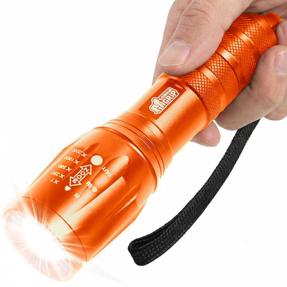 Compact Flashlight Gorilla Grip Orange 1 Pack