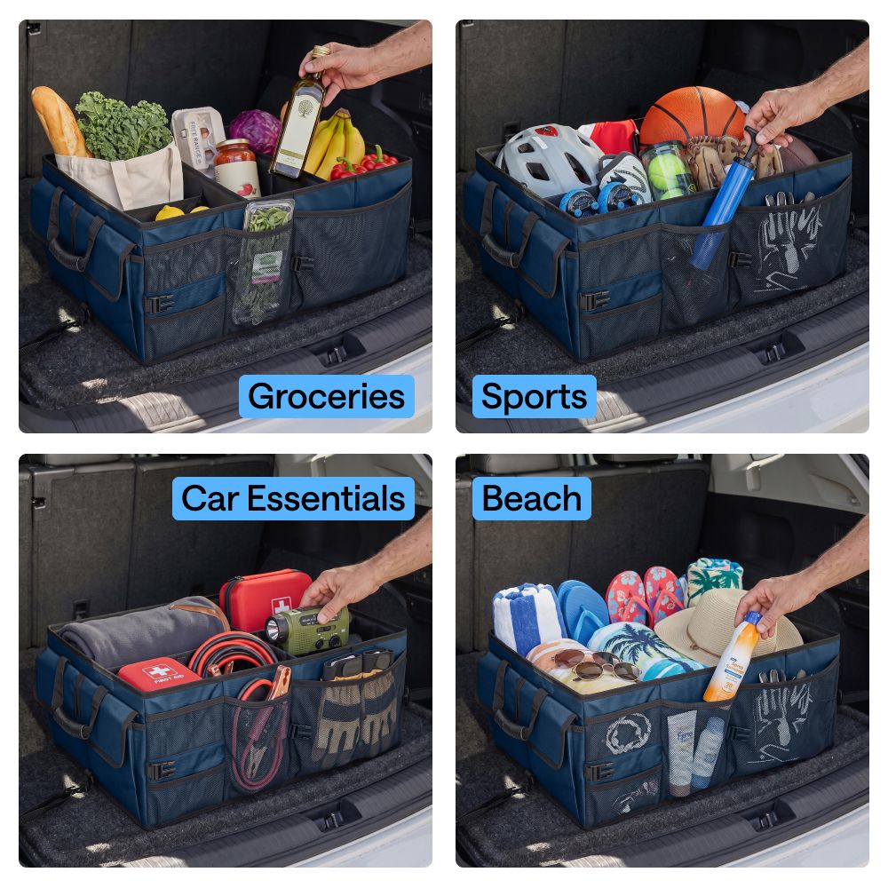 Trunk Organizer Gorilla Grip Blue QUAD