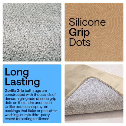 Memory Foam Bath Rug Gorilla Grip Taupe STORY