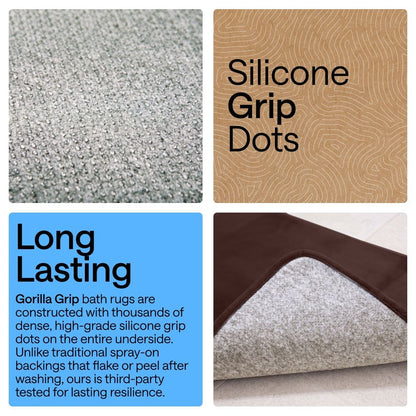 Memory Foam Bath Rug Gorilla Grip Brown STORY