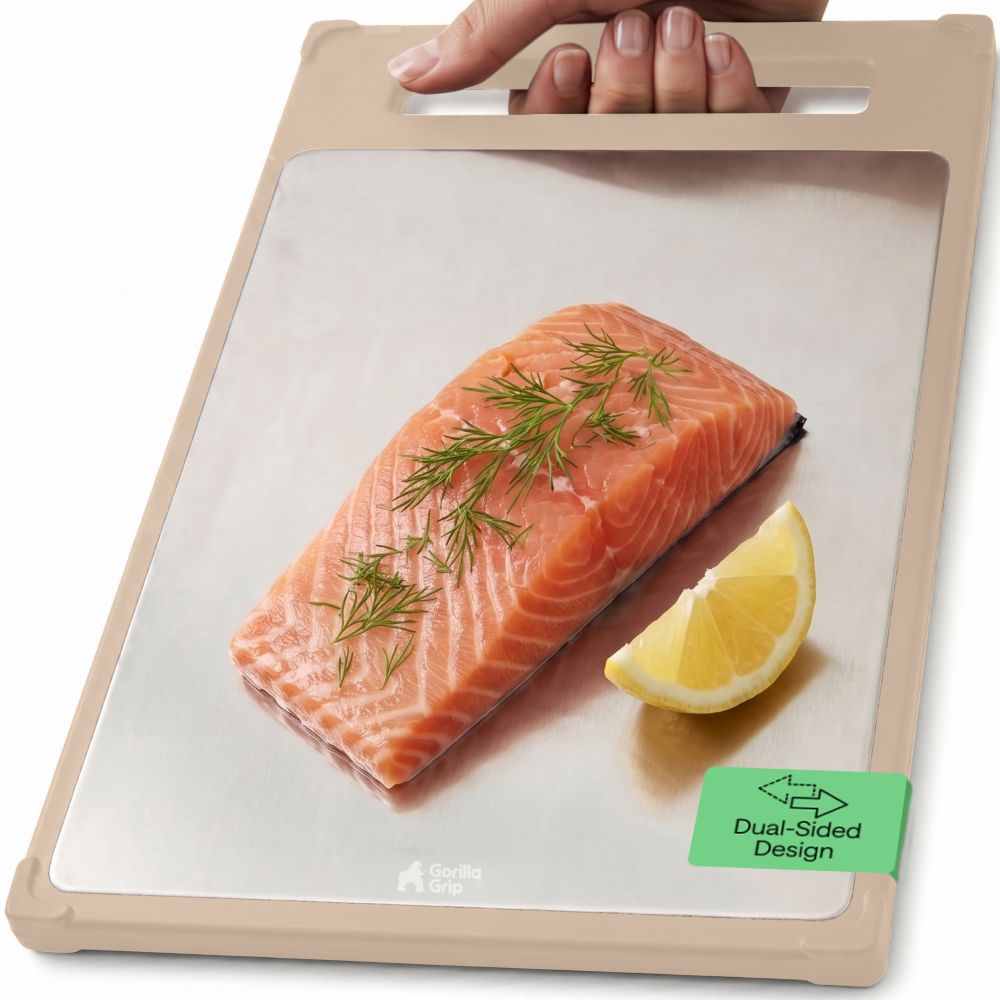 Stainless Steel Cutting Board Gorilla Grip Beige 12x8