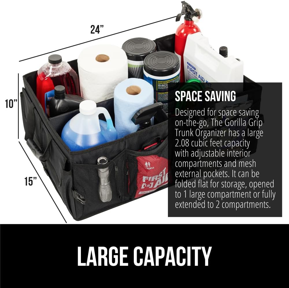 Gorilla Grip  Large Capacity Sturdy Trunk Storage Organizer