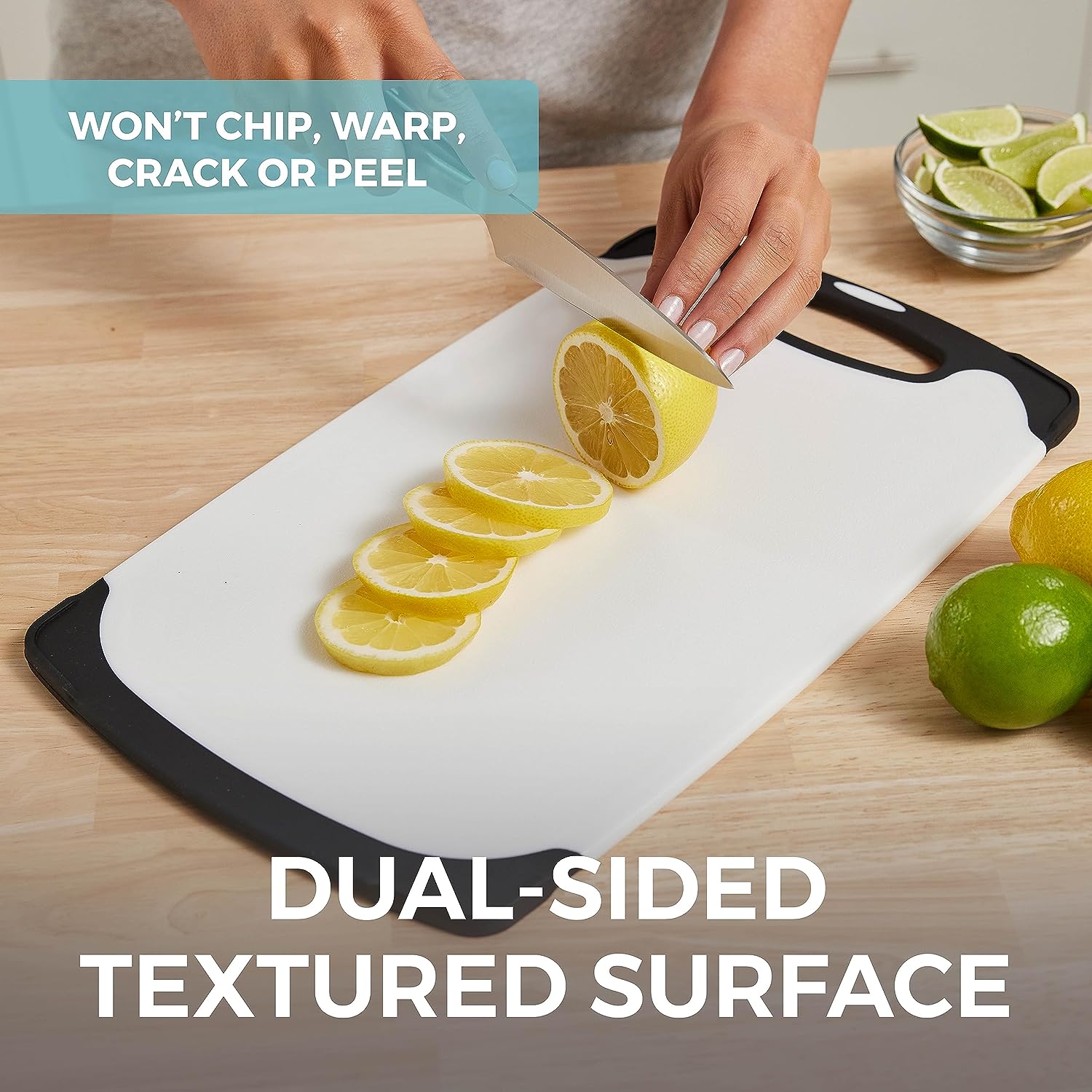 Gorilla Grip  Home Genie Large Reversible Kitchen Cutting Board Set of 3