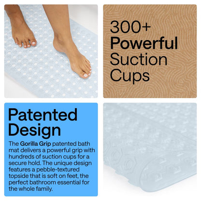 Bath Mat Gorilla Grip Frosted Ice Translucent Story