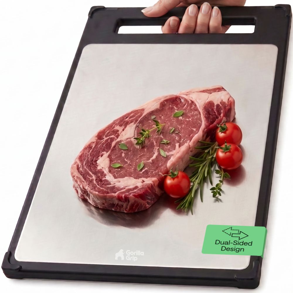 Stainless Steel Cutting Board Gorilla Grip Black 16x11