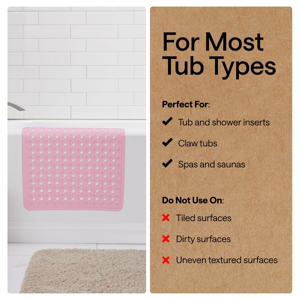 Bath Mat Gorilla Grip Light Pink Opaque Comparison
